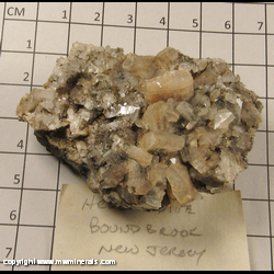 Minerals Specimen: Heulandite from Chimney Rock Quarry (The Bound Brook Quarry), Bridgewater Twp., Somerset Co., New Jersey Minerals Specimen: Heulandite from Chimney Rock Quarry (The Bound Brook Quarry), Bridgewater Twp., Somerset Co., New Jersey