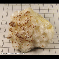 Minerals Specimen: Vanadinite on Calcite from San Carlos, Chihuahua, Mexico Minerals Specimen: Vanadinite on Calcite from San Carlos, Chihuahua, Mexico