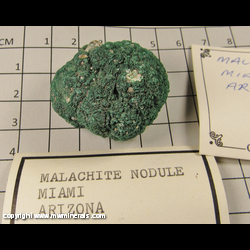 Mineral Specimen: Malachite Nodule from Miami, Gila Co,  Arizona