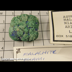 Mineral Specimen: Malachite/Azurite Nodule from Miami, Gila Co,  Arizona
