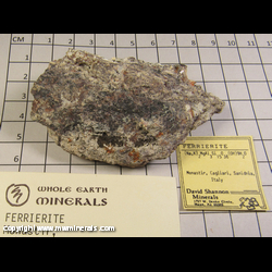 Mineral Specimen: Ferrierite-Mg from Monastir, Cagliari, Sardinia, Italy Mineral Specimen: Ferrierite-Mg from Monastir, Cagliari, Sardinia, Italy