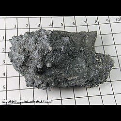 Mineral Specimen: Boulangerite over Quartz (labeled as Jamesonite) from Zacatecas, Mexico