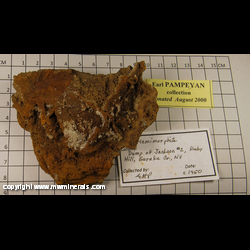 Minerals Specimen: Hemimorphite from Dump of Jackson #2 Mine, Ruby Hill, Eureka Co., Nevada Minerals Specimen: Hemimorphite from Dump of Jackson #2 Mine, Ruby Hill, Eureka Co., Nevada