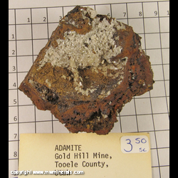 Mineral Specimen: Adamite from Gold Hill Mine, Tooele Co, Utah Mineral Specimen: Adamite from Gold Hill Mine, Tooele Co, Utah