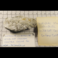 Minerals Specimen: Natrolite on Analcime from Wildcat Canyon, Richmond, Contra Costa Co., California Minerals Specimen: Natrolite on Analcime from Wildcat Canyon, Richmond, Contra Costa Co., California