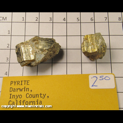 Mineral Specimen: Pyrite (2 pieces - some deterioration) from Darwin, Inyo Co., California Mineral Specimen: Pyrite (2 pieces - some deterioration) from Darwin, Inyo Co., California
