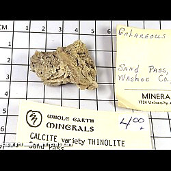 Mineral Specimen: Calcite variety:Thinolite from Sand Pass, near Pyramid Lake, Washoe Co.,, Nevada