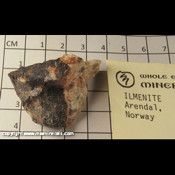 Mineral Specimen: Ilmenite from Arendal, Aust-Agder, Norway Mineral Specimen: Ilmenite from Arendal, Aust-Agder, Norway