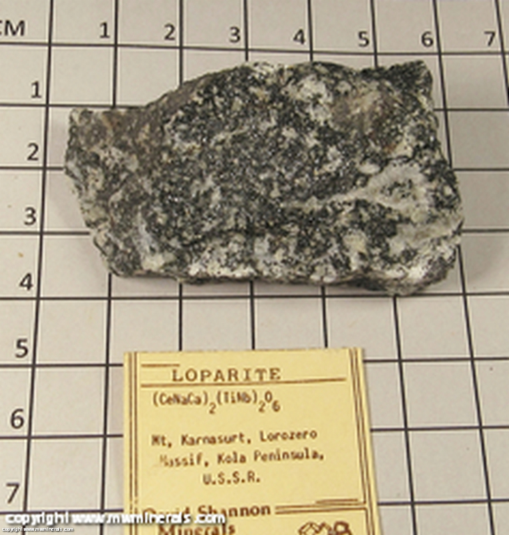 Mineral Specimen: Loparite from Mt. Karnasurt, Lovozero Massif, Kola Peninsula, Russia Mineral Specimen: Loparite from Mt. Karnasurt, Lovozero Massif, Kola Peninsula, Russia