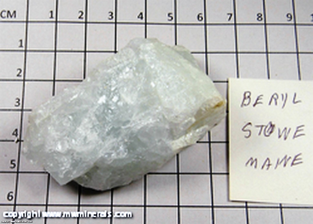 Mineral Specimen: Aquamarine from Stow, Oxford Co., Maine