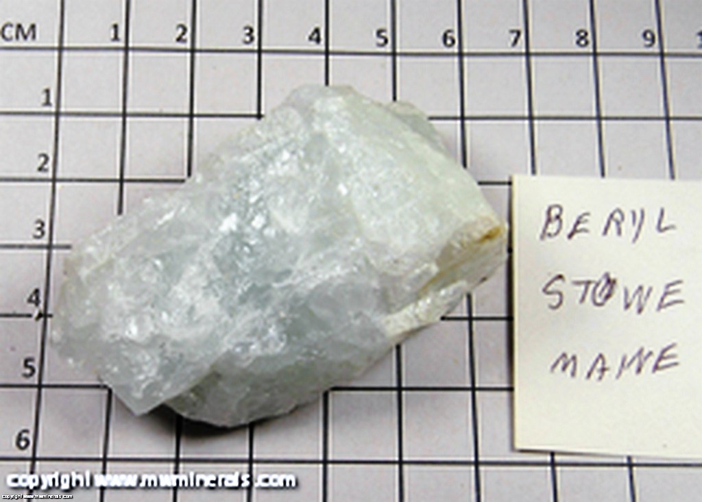 Mineral Specimen: Aquamarine from Stowe, Oxford Co., Maine