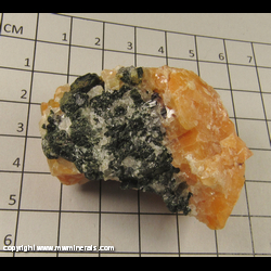 Mineral Specimen: Calcite, Augite, minor Fluorapatite from Yates Mine, Sandy Creek, Otter Lake, Quebec, Canada Mineral Specimen: Calcite, Augite, minor Fluorapatite from Yates Mine, Sandy Creek, Otter Lake, Quebec, Canada