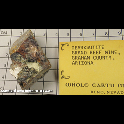 Minerals Specimen: Gearksutite from Grand Reef Mine, Graham Co., Arizona Minerals Specimen: Gearksutite from Grand Reef Mine, Graham Co., Arizona