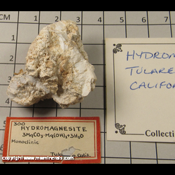 Mineral Specimen: Hydromagnesite from Tulare Co., California Mineral Specimen: Hydromagnesite from Tulare Co., California