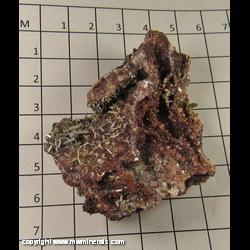 Mineral Specimen: Vanadinite variety Endlichite, Calcite from Mina Erupcion, Los Lamentos, Chihuahua, Mexico Mineral Specimen: Vanadinite variety Endlichite, Calcite from Mina Erupcion, Los Lamentos, Chihuahua, Mexico