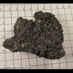 Minerals Specimen: Peridot in Lava from Koko Craters, Oahu, Hawaii Minerals Specimen: Peridot in Lava from Koko Craters, Oahu, Hawaii