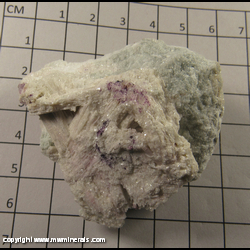 Mineral Specimen: Zoisite variety Thulite, Fluorite, Mica from White Mountains, Inyo Co, California Mineral Specimen: Zoisite variety Thulite, Fluorite, Mica from White Mountains, Inyo Co, California