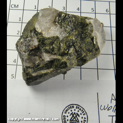 Mineral Specimen: Epidote and Calcite (SW FL) from Aeroplane Mine, Tungsten Hills, West Bishop, Bishop Dist., Inyo Co., California