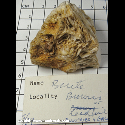 Mineral Specimen: Barite from Browns Vein, Mine Hill, Leadhills, South Lanarkshire, Strathclyde, Scotland Mineral Specimen: Barite from Browns Vein, Mine Hill, Leadhills, South Lanarkshire, Strathclyde, Scotland