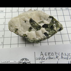 Mineral Specimen: Epidote and Calcite (SW FL) from Aeroplane Mine, Tungsten Hills, West Bishop, Bishop Dist., Inyo Co., California Mineral Specimen: Epidote and Calcite (SW FL) from Aeroplane Mine, Tungsten Hills, West Bishop, Bishop Dist., Inyo Co., California
