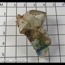 Mineral Specimen: Quartz, Linarite, Brochanite from Blanchard Mine, Bingham, Socorro Co, New Mexico Mineral Specimen: Quartz, Linarite, Brochanite from Blanchard Mine, Bingham, Socorro Co, New Mexico