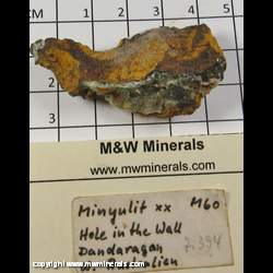 Mineral Specimen: Minyulite from Hole-in-the-wall phosphate deposit, Dandaragan, Dandaragan Shire, Western Australia, Australia Mineral Specimen: Minyulite from Hole-in-the-wall phosphate deposit, Dandaragan, Dandaragan Shire, Western Australia, Australia