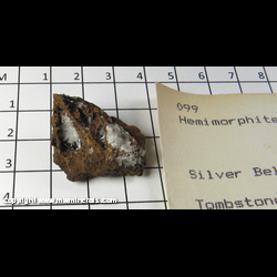 Mineral Specimen: Hemimorphite from Silver Bell Mine, Tombston, Cochis Co, Arizona Mineral Specimen: Hemimorphite from Silver Bell Mine, Tombston, Cochis Co, Arizona