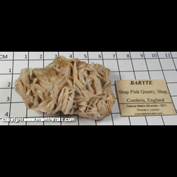Mineral Specimen: Barite from Shap Pink Quarry, Shap, Cumbria, England Mineral Specimen: Barite from Shap Pink Quarry, Shap, Cumbria, England