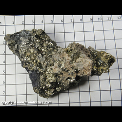Mineral Specimen: Pyrite and Quartz on Galena from Eagle Mine, Gilman, Eagle Co,  Colorado