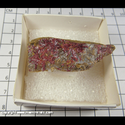 Mineral Specimen: Cinnabar Crystals, Calcite from New Almanden District, Santa Cruz Mts, Santa Clara Co, California Mineral Specimen: Cinnabar Crystals, Calcite from New Almanden District, Santa Cruz Mts, Santa Clara Co, California