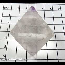 Mineral Specimen: Fluorite Octahedron (colorless with purple tip) from Cave-In-Rock, Hardin Co,  Illinois