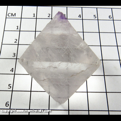 Mineral Specimen: Fluorite Octahedron (colorless with purple tip) from Cave-In-Rock, Hardin Co, Illinois Mineral Specimen: Fluorite Octahedron (colorless with purple tip) from Cave-In-Rock, Hardin Co, Illinois