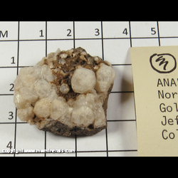 Mineral Specimen: Analcime from Table Mountain, Golden, Jefferson Co, Colorado Mineral Specimen: Analcime from Table Mountain, Golden, Jefferson Co, Colorado