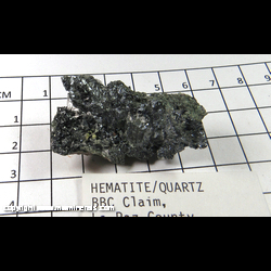Mineral Specimen: Hematite, Quartz from BBC  Claim, La Paz Co., Arizona