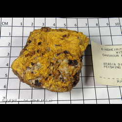 Mineral Specimen: Bindhemite with Quartz and Limonite from Arabia Dist., Pershing Co., Nevada Mineral Specimen: Bindhemite with Quartz and Limonite from Arabia Dist., Pershing Co., Nevada