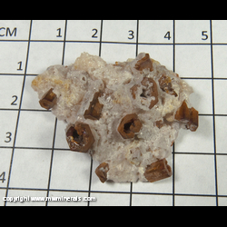 Mineral Specimen: Vanadinite - Hopper Growth Crystals, Calcite from Mina San Carlos, Benavidez, Chihuahua, Mexico Mineral Specimen: Vanadinite - Hopper Growth Crystals, Calcite from Mina San Carlos, Benavidez, Chihuahua, Mexico