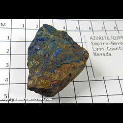 Mineral Specimen: Cuprite, Azurite from Anaconda's Yerington open pit (Empire-Nevada Mine), Yerington, Singatse Range, Lyon Co., Nevada Mineral Specimen: Cuprite, Azurite from Anaconda's Yerington open pit (Empire-Nevada Mine), Yerington, Singatse Range, Lyon Co., Nevada