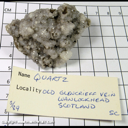 Mineral Specimen: Quartz from Old Glencrieff Vein, Wanlockhead, Dumfries & Galloway, Scotland