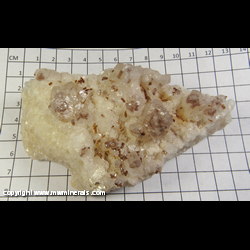 Mineral Specimen: Vanadinite on and Included in Calcite from Mina San Carlos, San Carlos, Mun. de Manuel Benavides, Chihuahua, Mexico Mineral Specimen: Vanadinite on and Included in Calcite from Mina San Carlos, San Carlos, Mun. de Manuel Benavides, Chihuahua, Mexico