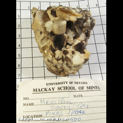 Mineral Specimen: Microcline, Smoky Quartz from Pikes Peak, El Paso Co., Colorado