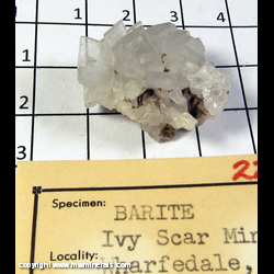 Mineral Specimen: Barite from Ivy Scar, Carperby-cum-Thoresby, Richmondshire, North Yorkshire, England Mineral Specimen: Barite from Ivy Scar, Carperby-cum-Thoresby, Richmondshire, North Yorkshire, England