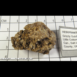 Mineral Specimen: Vesuvianite from Grizzly Gulch, Little Cottonwood Canyon, Salt Lake Co., Utah Mineral Specimen: Vesuvianite from Grizzly Gulch, Little Cottonwood Canyon, Salt Lake Co., Utah