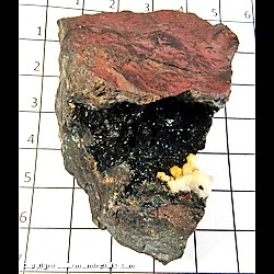 Mineral Specimen: Hematite Iridescent Crystals on Massive Hematite from Cleator Moor, Copeland, Cumbria, England