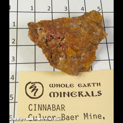 Mineral Specimen: Cinnabar from Culver-Baer Mine, North Fork Little Sulphur Creek, Cloverdale, West Mayacmas Dist., Mayacmas Mts., Sonoma Co., California Mineral Specimen: Cinnabar from Culver-Baer Mine, North Fork Little Sulphur Creek, Cloverdale, West Mayacmas Dist., Mayacmas Mts., Sonoma Co., California