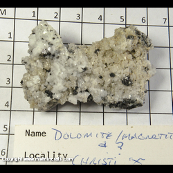 Mineral Specimen: Dolomite, Magnetite from Christi Mine, Wright Mountain, New Idria Dist., Diablo Range, Fresno Co., California Mineral Specimen: Dolomite, Magnetite from Christi Mine, Wright Mountain, New Idria Dist., Diablo Range, Fresno Co., California