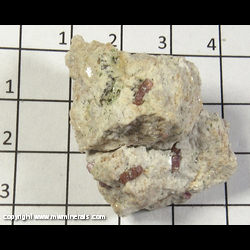 Mineral Specimen: Ruby Corundum, Muscovite variety:Fuschite, Titanite, Hematite, Mica from Cascade Canyon near Nt. Baldy, San Gabriel Mts, Los Angeles Co, California, USA Mineral Specimen: Ruby Corundum, Muscovite variety:Fuschite, Titanite, Hematite, Mica from Cascade Canyon near Nt. Baldy, San Gabriel Mts, Los Angeles Co, California, USA