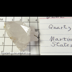 Mineral Specimen: Quartz from Martin Marietta Quarry, Hickory, Catawba Co,  North Carolina