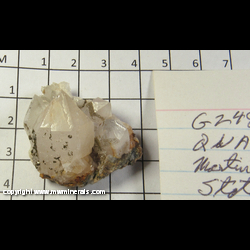 Mineral Specimen: Quartz with unidentified Carbonate from Martin Marietta Quarry, Hickory, Catawba Co,  North Carolina