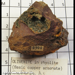 Mineral Specimen: Olivenite from Majuba Hill Mine, Pershing Co, Nevada Mineral Specimen: Olivenite from Majuba Hill Mine, Pershing Co, Nevada
