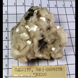 Mineral Specimen: Calcite with Hemimorphite from Mexico Mineral Specimen: Calcite with Hemimorphite from Mexico